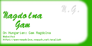 magdolna gam business card